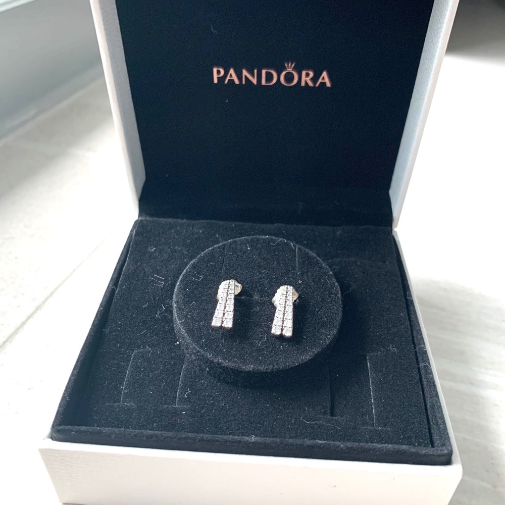 Pandora Sparkling Drop Earring - image 2